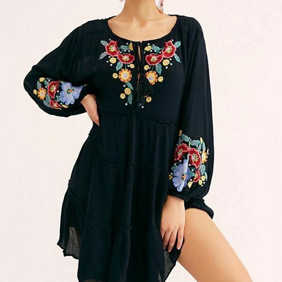 🆕 Free People Spell On You Embroidered Mini Dress - Picture 6 of 13